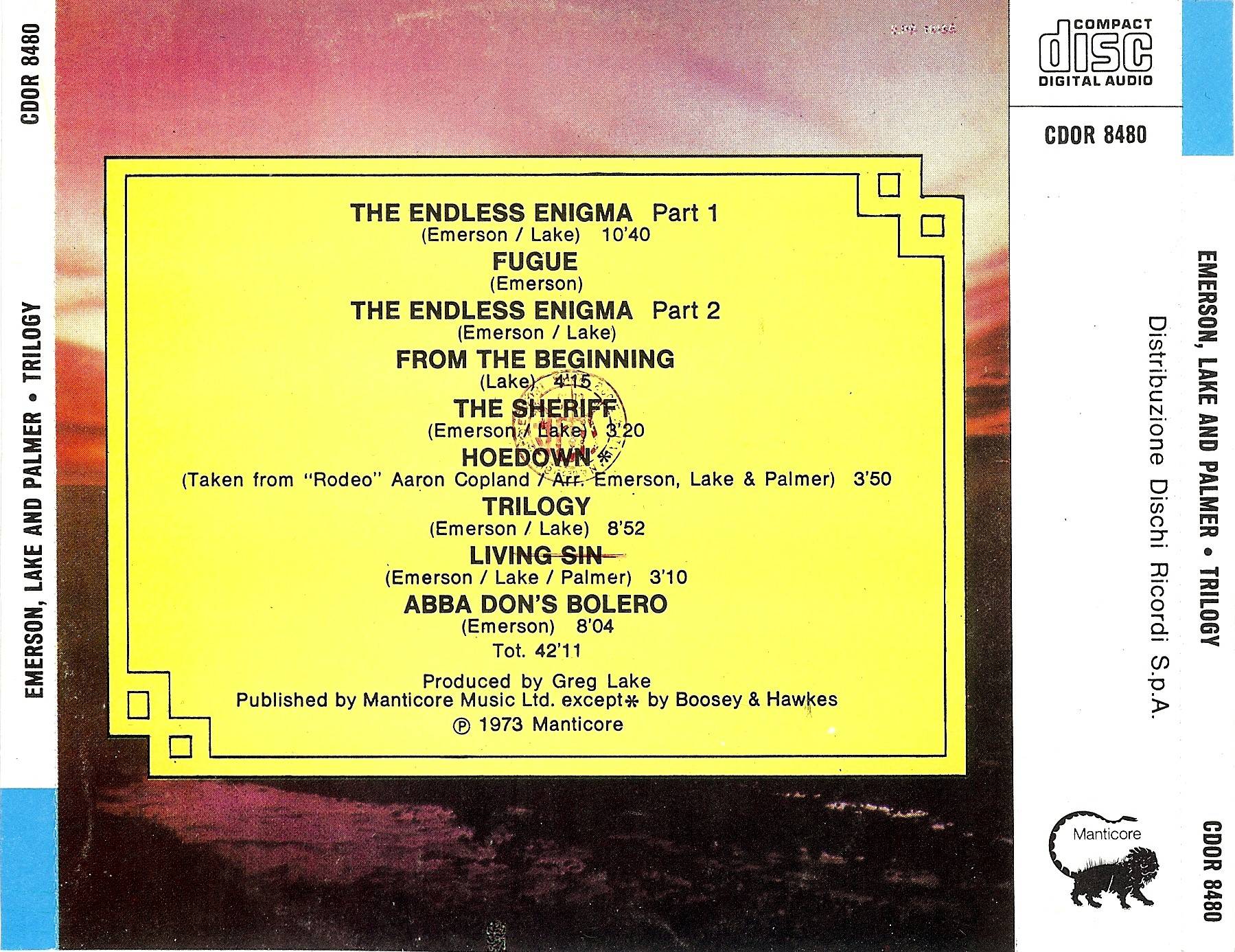 Emerson, Lake and Palmer Trilogy [ak it]